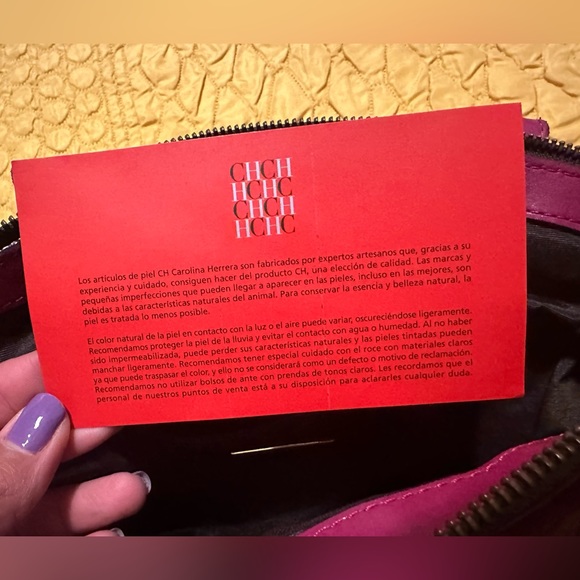 Carolina Herrera pink leather bag - Picture 4 of 11